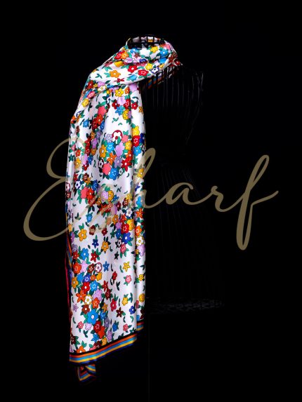 Esarfa Flower Flakes White